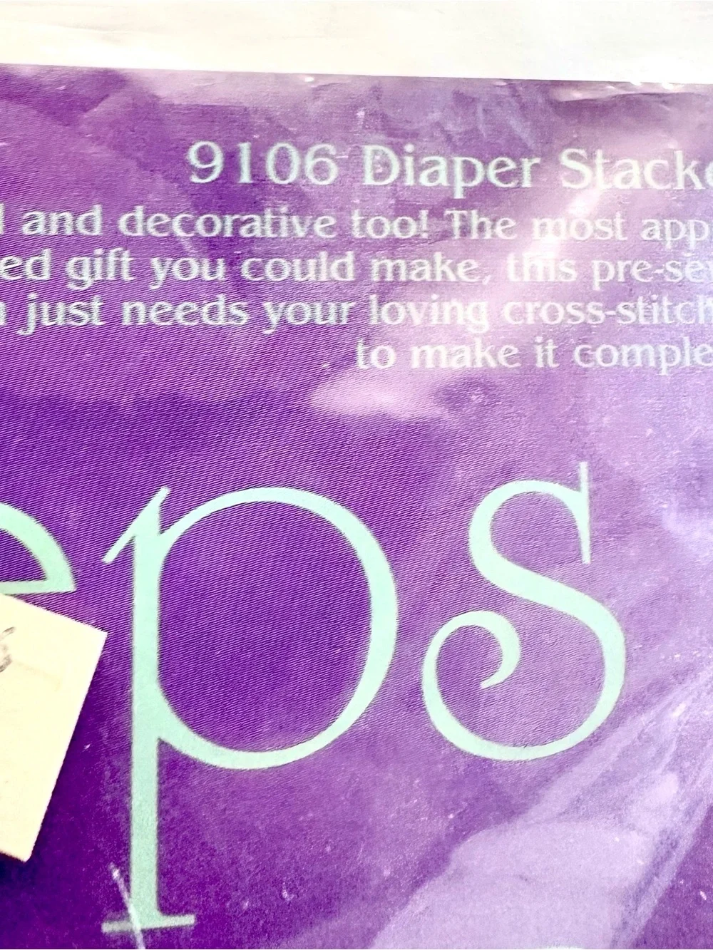 Vintage diaper stacker cross stitch kit